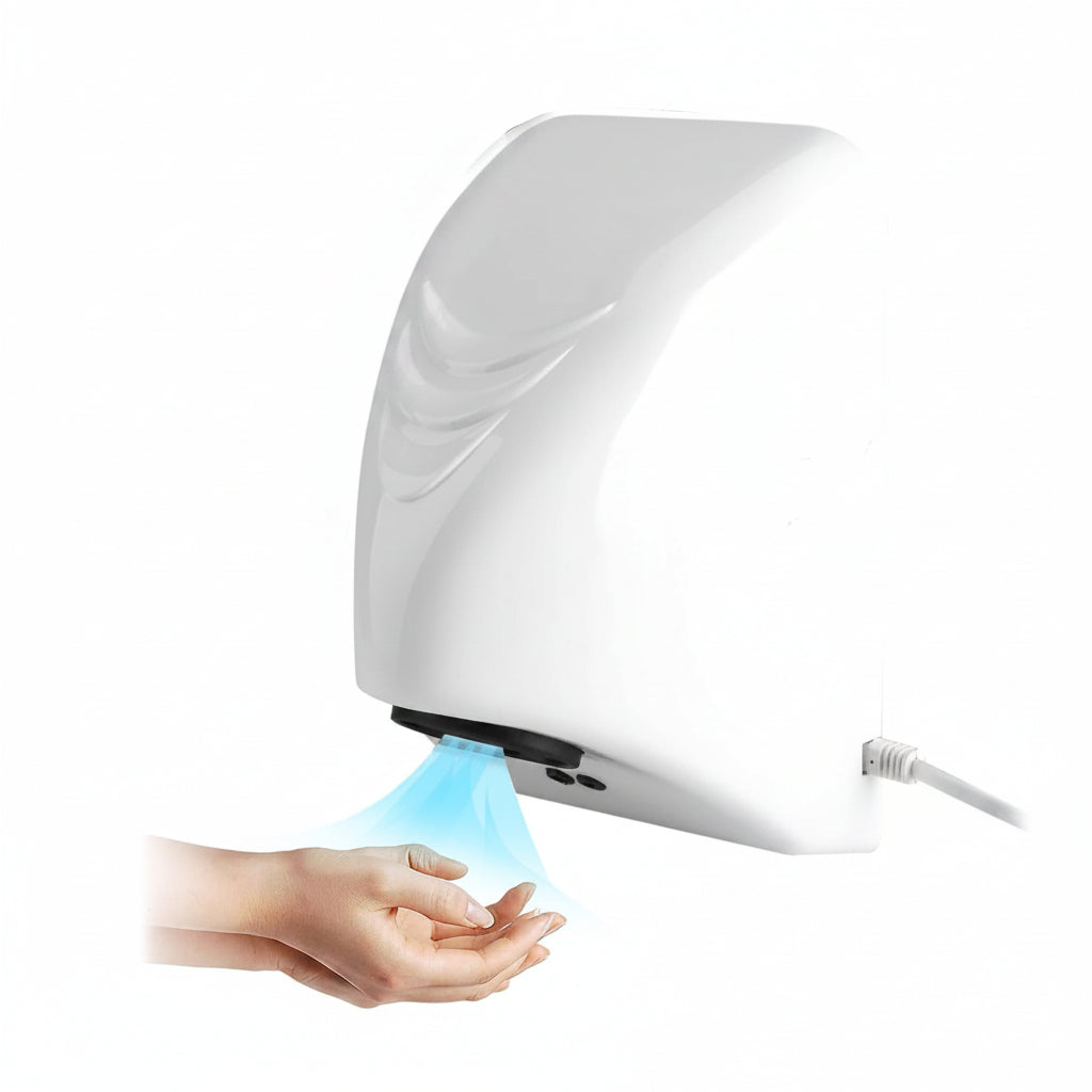 600W Portable Hand Dryer Automatic Commercial Induction Wall-Mounted Bathroom Dryer White